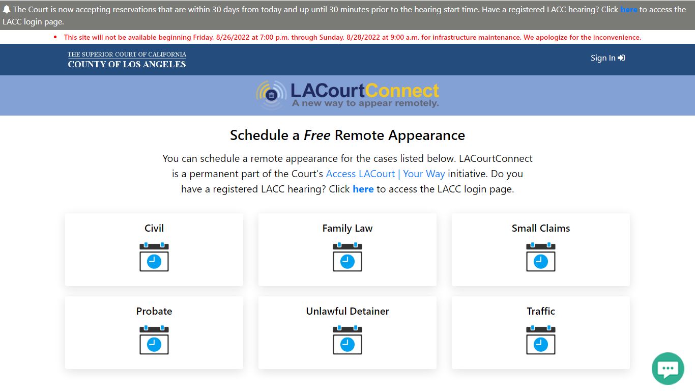 LACC - Welcome Page - Los Angeles County Superior Court